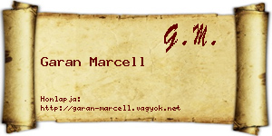 Garan Marcell névjegykártya